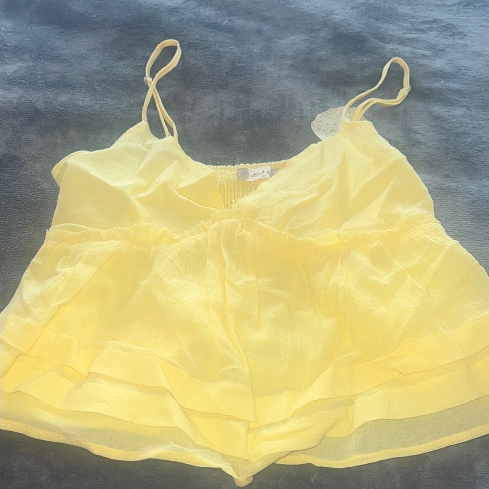 Yellow Spaghetti Strap Top